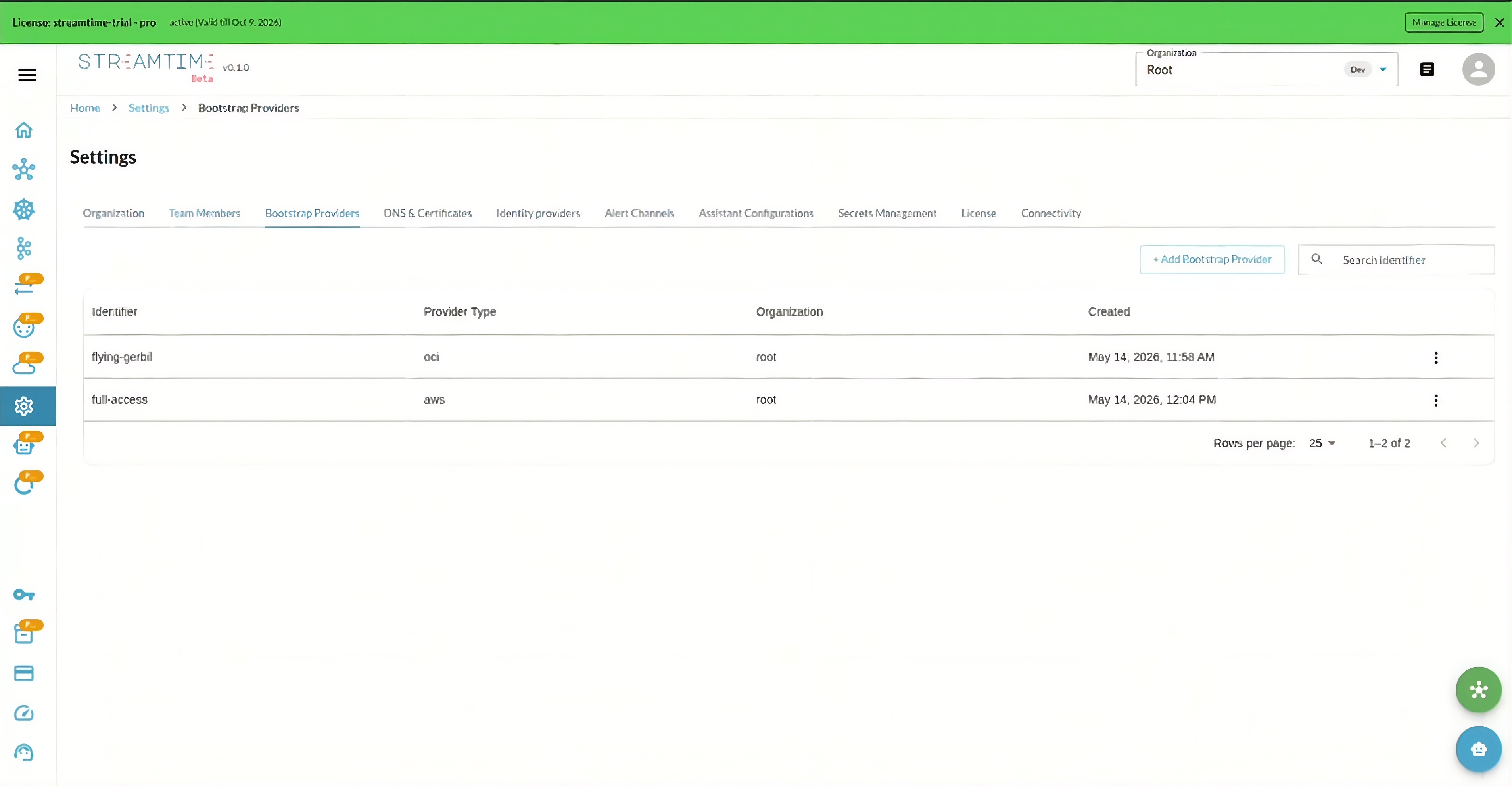 Streamtime enterprise integration screen